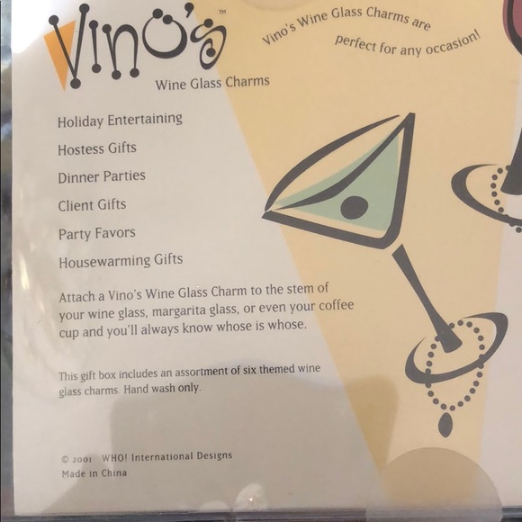 6 Wine glass charms with beach fun metal charmsNEW - Picture 3 of 3